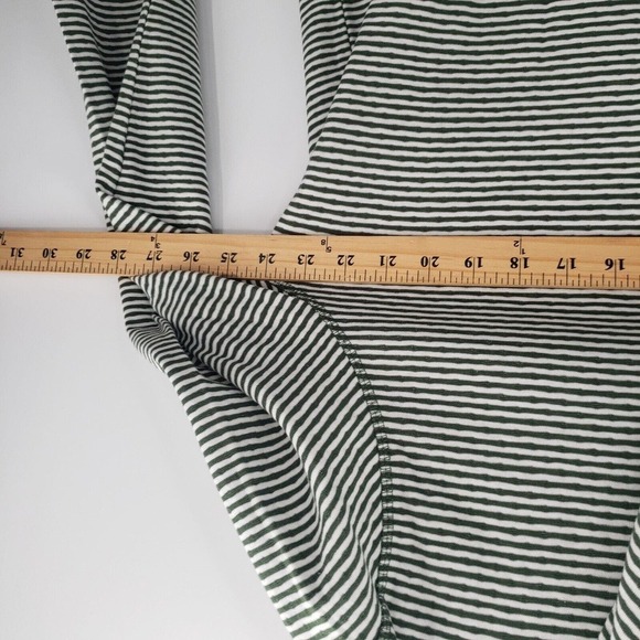 Quacker Factory Striped Hooded Knit Jacket Womens Large Green White Full Zip - Picture 7 of 12